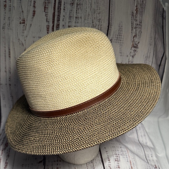 Sunday Afternoons Cream and Brown Wide Brimmed Fedora Hat Medium - Picture 15 of 16